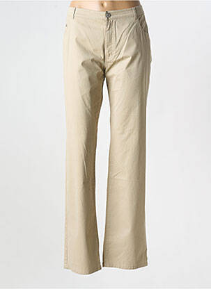 Pantalon droit tissage popeline taille normale beige BETTY BARCLAY femme