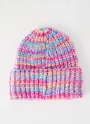 Bonnet maille grosse maille rose EDC femme