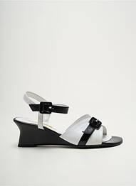Sandales/nu pieds matière lisse talon de 4 à 6cm blanc FEELING femme