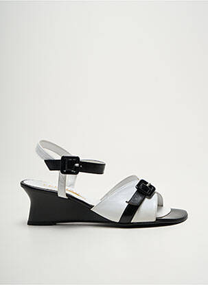 Sandales/nu pieds matière lisse talon de 4 à 6cm blanc FEELING femme