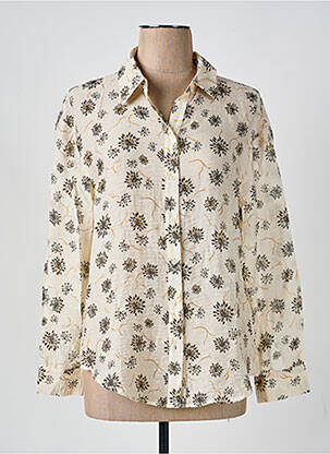 Chemisier imprimé fleurs manches longues beige VILA femme