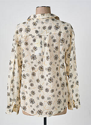 Chemisier imprimé fleurs manches longues beige VILA femme
