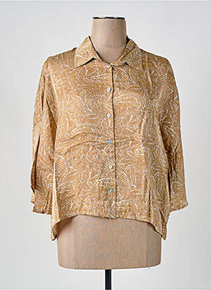 Chemisier fermeture boutonnée sur le devant manches 3/4 beige PAKO LITTO femme