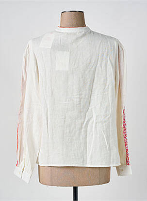 Chemisier coupe droite manches longues beige LA PETITE ETOILE femme