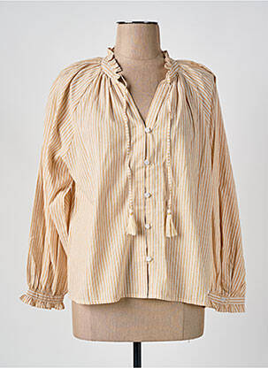 Chemisier tissage crêpe manches longues jaune LA PETITE ETOILE femme