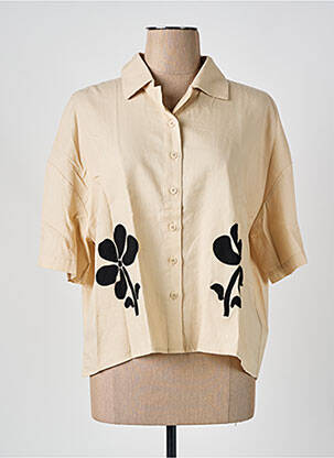 Chemisier manches courtes manches courtes beige THINKING MU femme