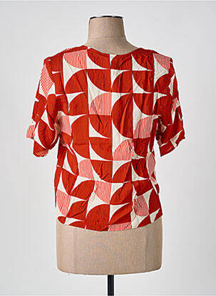 Chemisier coupe droite manches courtes orange THINKING MU femme