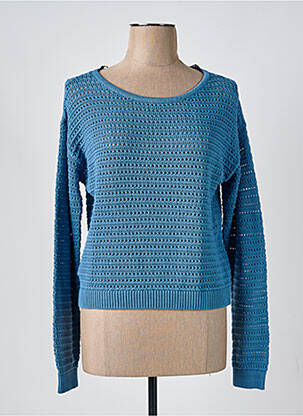 Pull maille ajourée manches longues bleu VILA femme