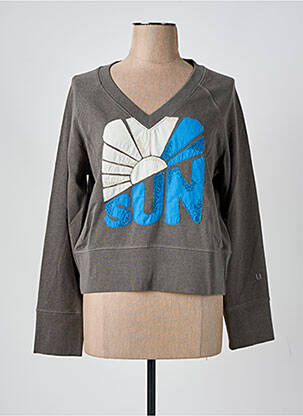 Sweat-shirt tissage jersey manches longues gris LEON & HARPER femme
