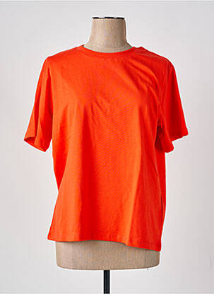 T-shirt coupe droite manches courtes orange ICHI femme