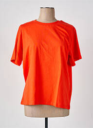 T-shirt coupe droite manches courtes orange ICHI femme