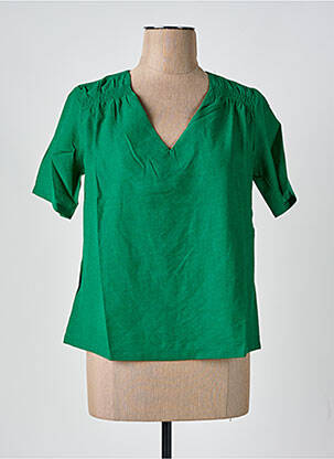 Blouse manches courtes manches courtes vert GRACE & MILA femme