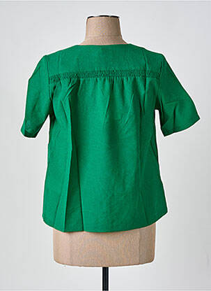 Blouse tissage crêpe manches courtes vert GRACE & MILA femme