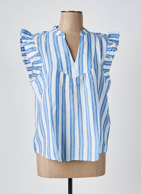 Blouse bleu ICHI pour femme