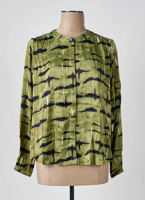 Chemisier coupe fluide manches longues vert VILA femme