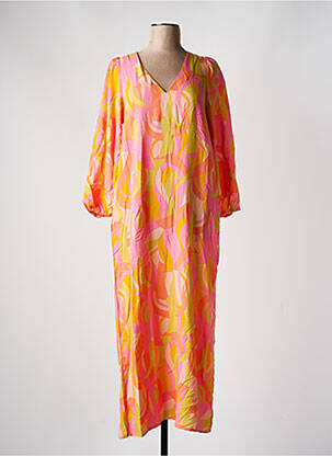 Robe longue manches longues manches longues orange GRACE & MILA femme