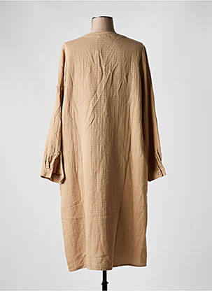 Robe mi-longue manches longues manches longues beige VILA femme