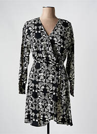 Robe courte manches longues manches longues noir ICHI femme