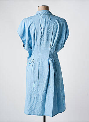 Robe mi-longue manches courtes manches courtes bleu PIECES femme
