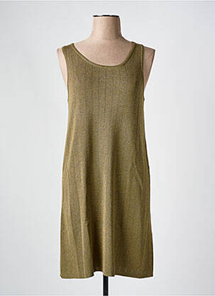 Robe mi-longue sans manche sans manche vert PIECES femme