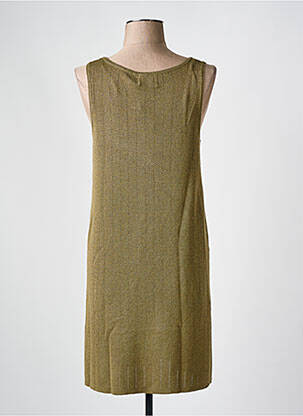Robe mi-longue sans manche sans manche vert PIECES femme