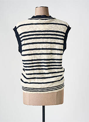 Gilet manches courtes fermeture boutonnée sur le devant bleu LA PETITE ETOILE femme