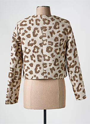 Veste casual col rond marron OBJECT femme