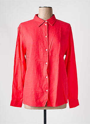 Chemisier coupe droite manches longues rouge ICHI femme