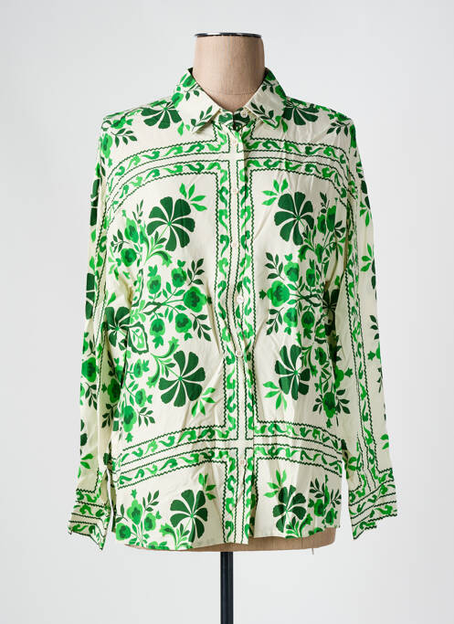 Chemisier imprimé fantaisie manches longues vert LA PETITE ETOILE femme