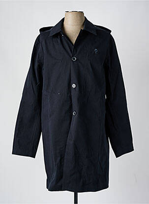 Trench fermeture boutonnée sur le devant a capuche bleu FAGUO homme