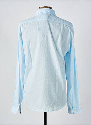 Chemise manches longues tissage popeline bleu IKKS homme