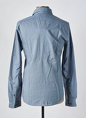 Chemise manches longues tissage popeline bleu fonce IKKS homme