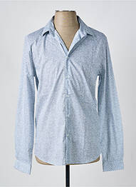 Chemise manches longues tissage popeline bleu IKKS homme
