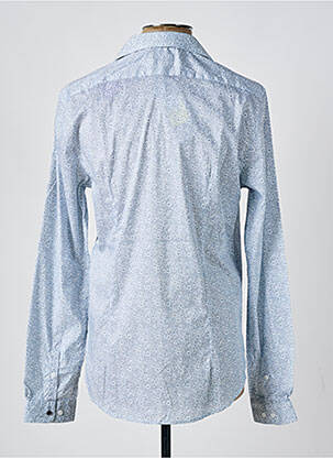 Chemise manches longues tissage popeline bleu IKKS homme