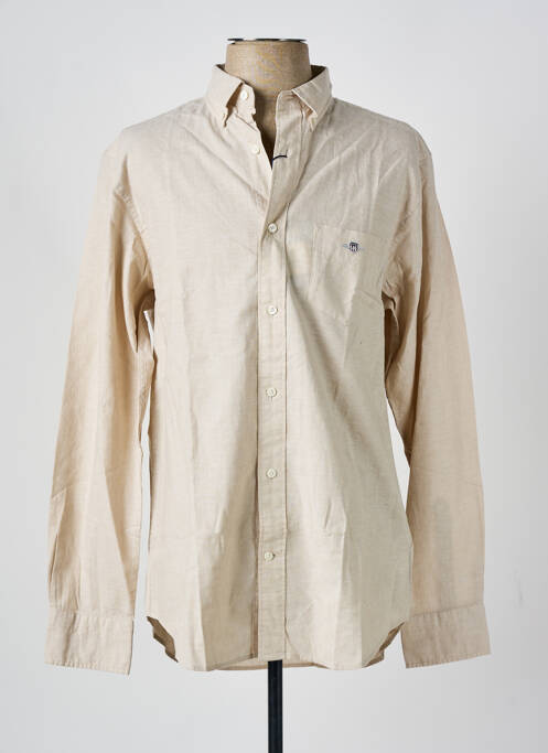Chemise manches longues beige GANT pour homme