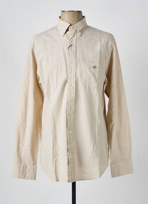 Chemise manches longues beige GANT pour homme