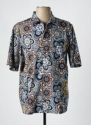 Chemise manches courtes imprimé fantaisie bleu MATINIQUE homme