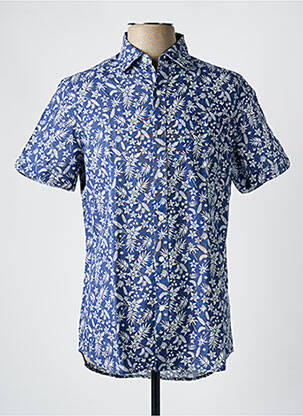 Chemise manches courtes imprimé fantaisie bleu NEW ZEALAND AUCKLAND homme