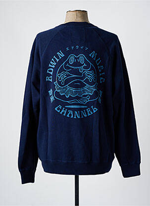 Sweat-shirt sérigraphie floquée manches longues bleu EDWIN homme