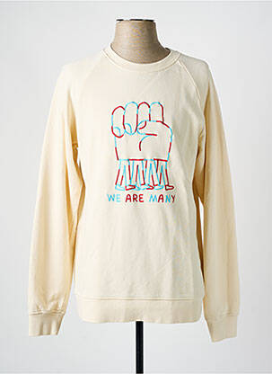 Sweat-shirt broderie manches longues beige OLOW homme