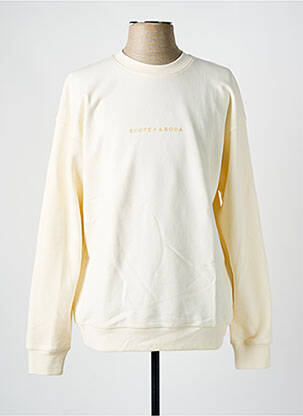 Sweat-shirt sérigraphie floquée manches longues beige SCOTCH & SODA homme