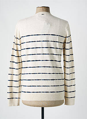 Pull col rond manches longues beige IKKS homme