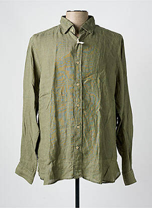 Chemise manches longues coupe droite vert FIL NOIR homme