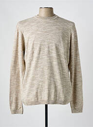 Pull col rond manches longues beige IKKS homme