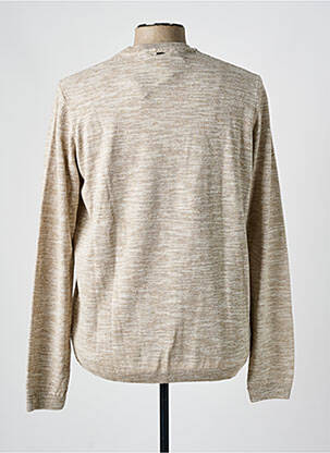 Pull col rond manches longues beige IKKS homme