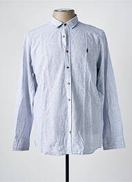 Chemise manches longues coupe droite bleu MCS homme
