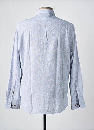 Chemise manches longues coupe droite bleu MCS homme