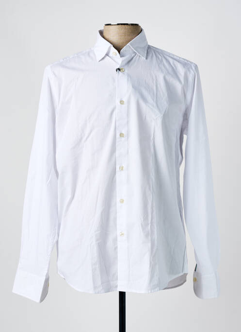 Chemise manches longues blanc FIL NOIR pour homme