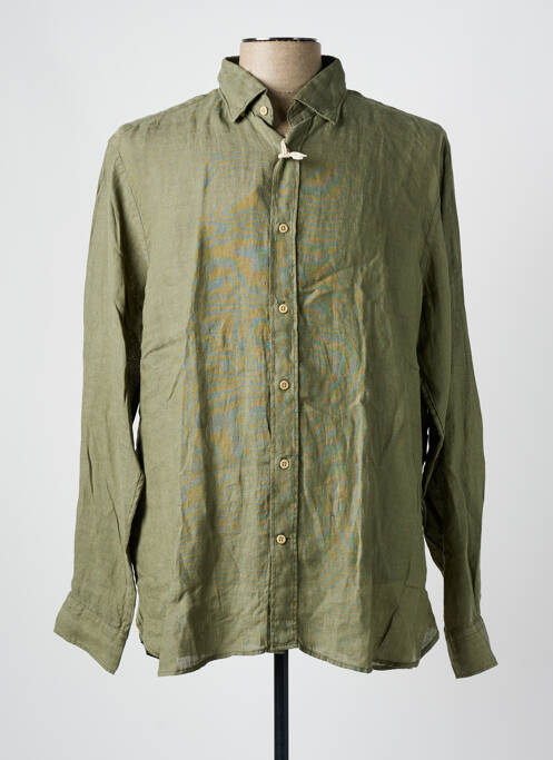 Chemise manches longues vert FIL NOIR pour homme