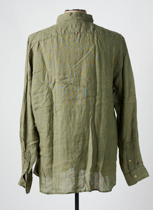 Chemise manches longues vert FIL NOIR pour homme